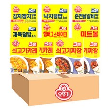 [먹켓단] 오뚜기 3분요리 10개입(쇠고기카레2+쇠고기짜장2+김치참치+낙지+춘천닭갈비+제육덮밥+햄버그+미트볼, 1세트