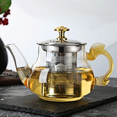 福雅 玻璃茶壺 不鏽鋼過濾泡茶壺, 黃玉福雅,福雅, 1個