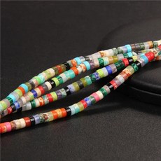 스페이서 비즈 빛깔의 플랫 디스크 라운드 쿼츠 루즈 참 팔찌 만들기, 1개