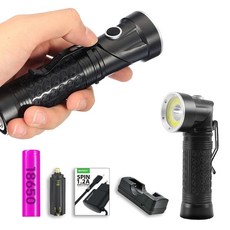 1200루멘 ㄱ자 변형 LED 충전식 손전등 풀세트 후레쉬, 1개