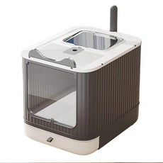 iCat 寵喵樂 精靈抽屜式全封閉紫外線貓砂盆 雙門 除臭 貓廁所, 白色, 1個