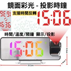 投影時鐘 鏡面彩光LED顯示, 鏡面彩光LED