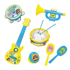 로보카 폴리 악기놀이세트 음악놀이 기타 탬버린 북 나팔 마라카스, 단품