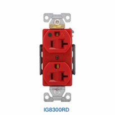 美國 EATON COOPER IG8300 20A 125V 獨立接地 NEMA 5-20R 醫療級插座 BSMI認證, 1個, IG8300RD 紅色,5132GY 灰色尼龍面板