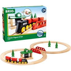 BRIO 클래식 피규어 8 세트 22피스 FSC 인증 우드 트레인 및 액세서리 기차 창고 나무 트랙 등 모든 레일 세트와 호환 2세 이상 를 위한 놀이, BRIO World - 33028