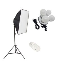 E27 柔光箱四燈 遙控燈架組, 1個, E27柔光箱4燈+1遙控燈架組