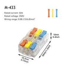 범용 컴팩트 와이어링 스플라이싱 커넥터 퀵 전기 푸시 인 조명 터미널 블록 10 개, 01 10PCS, 02 M-433