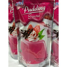 (250724-08) nutrijell puding 인도네시아 푸딩 딸기맛, 1개, 145g
