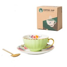 Sandafe도자기커피잔세트 200ml, Light green, 5개