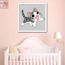 MEIISEO숫자 유화 DIY그림 그리기 셀프페인팅 침실 거실 장식, 동물 아기 6 못된 고양이, 옵션1
