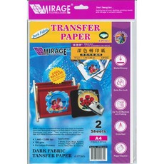 T恤轉印紙 A4轉印紙 雷射水轉印紙 T恤熱轉印紙, 1個, A4深色T恤轉印紙(2入)深色布料用