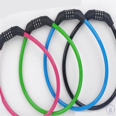 한울숨 컬러 와이어 번호잠금장치 와이어자물쇠, 그린