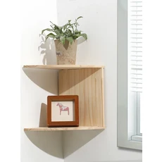 2/4/5 레이어 나무 코너 선반 Burlywood 스토리지 Boho 홈 인테리어 부동 벽 주최자 룸 Decors 미적, 02 corner shelf MS6771