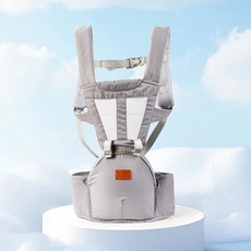 嬰兒揹帶多功能寶寶腰凳 前抱式揹小孩坐凳 四季夏透氣外出抱娃神器, 灰色