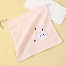 純棉兒童毛巾 嬰兒洗臉吸水柔軟不掉毛, 1個, 方巾25*25 粉色1條 ,雲朵款25*50