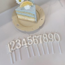 기억의소품 화이트 숫자초 올넘버 세트, 1개, 30g, 숫자0~9