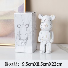 폭력적인 곰 장식품 창조적 인 재미있는 거실 TV 캐비닛 장식 어린이 돼지 저금통 트렌드 오피스 클럽 장식, 27cm, 화이트 스팟, 1개