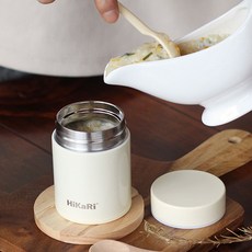 미니 보온죽통 휴대용 이유식통 스텐용기, 2개, 280ml, 카키