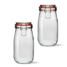 미르코리아 메탈글라스자 클립 유리병, 1.5L, 2개