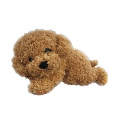푸들 인형 리얼 애착인형 귀여운선물 강아지 개 뽀글이 진짜같은 선물 수면, 라이트 베이지 28cm, 1개