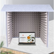 간이 방음 부스 이동식 탁상용 접이식 촬영 조립식, 그레이 내부