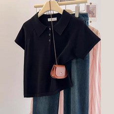 제이로그 카라 반팔 니트 티셔츠 포트카라NT