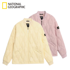 [백화점발송] 내셔널지오그래픽 여성 경량 패딩 자켓 봄 간절기 패딩 점퍼 밑단 스트링 소매 로고 와펜