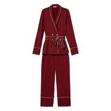 트윈셋 매니시 벨트 파자마 하의 앤 탑 세트