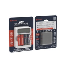 Meet Mind 可充式鋰離子電池組 AA/AAA 四號電池充電器組 充電器, 1個, 4個裝