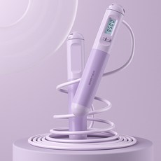 智能無繩跳繩 學生考試用繩 室內健身器材, 魅力紫, 長繩, 1個