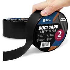 안심하세요. 덕트 테이프 검정색 1.88인치 x 60야드 총 롤 2개 각 30야드 튼튼한 방수 손으로 찢어짐 수리 시공 번들 배관 상자 밀봉블랙, 안심하세요. 덕트 테이프 검정색 1.88인치 x 60야