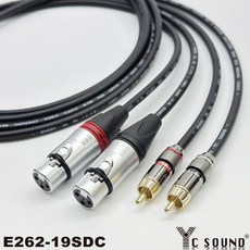 頂配一對 XLR母轉RCA AV 蓮花 梅花頭 AV線 音源線 XLR母頭 AV轉XLR對RCA彎頭L型 平衡頭, E262-19SDC鍍鉻殼,50cm一對=兩條 黑+紅
