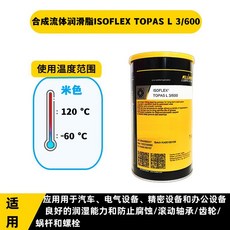 克魯勃 KLUBER ISOFLEX TOPAS L 3/600 多用途低溫合成流體潤滑脂joe182450, 1個, 1KG