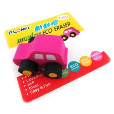 【富樂夢動感上市】動動擦 自由組裝 橡皮擦 台灣製環保無毒 ER-11065N/R 河馬班玩具, 1個, 桃色