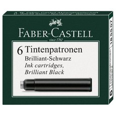 德國輝柏 Faber-Castell 卡式墨水(6支) - 書寫流暢、色彩飽和、更換方便, 1個, 185507黑