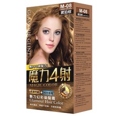 日系自然染髮霜 沙龍級染髮 染護雙效 摩洛哥黃金果油, 1個, ZA0108-M08琥珀棕