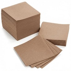AH AMERICAN HOMESTEAD 종이 칵테일 냅킨 - 리넨 같은 일회용 음료 바 12.1 x 12.1cm(4.75 4.75인치) 벌크 정사각형 파티 또는 결혼식에 이상적, Light Brown