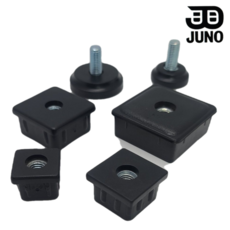 PVC 원형 사각 너트형 속캡 삼부 높이조절 조정발세트, PVC 사각 너트속캡