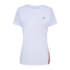 루이까스텔 여성 사선3색테이프 나그랑 절개 라운드 티셔츠_3FTTS425W