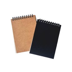 a6 사이즈 미니 크로키북 스프링수첩 기자수첩 크라프트북, 블랙