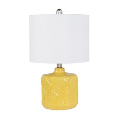Elegant Designs LT2111-SGE 48.3cm(19인치) 플로럴 텍스처 아일렛 패턴 컨템포러리 보헤미안 세라믹 엔드 테이블 침대 옆 책상 램프 화이트 패브릭 쉐, Elegant Designs LT2111-SGE 48.
