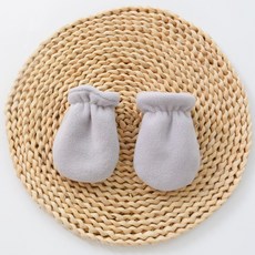 新生嬰兒鬆緊手套防抓臉春冬季保暖加厚手套寶寶新生兒搖粒絨純色