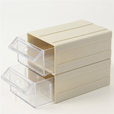 [만물스토어] 서랍식 수납함 2개 11x6cm 베이지