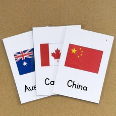 寶寶啟蒙閃卡 幼兒園國旗認知卡 英語單詞卡, 25張 4寸卡