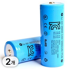 투데이리빙 1+1 충전 배터리 18650 26650 리튬 이온 건전지 다회용 충전식 충전지, 2개, 1개입