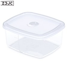 Z3JC 食品級硅膠冰箱收納盒保鮮袋水果蔬菜儲物盒冷凍分裝保鮮盒飯盒, 1個, 1200ML透明色歐標:如圖