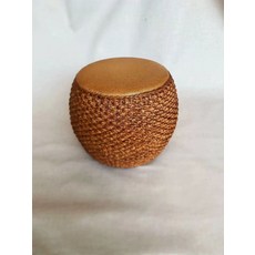 등나무 라탄 체어 내추럴 내츄럴 수납 소파 내츄럴, 드럼스툴-연한 커피색 직경40cm 높이45cm