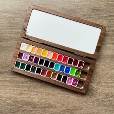 미니 파레트 원목 수채화 물감 36칸 파렛트 전문가용, 단일 상자, 1개, 스밍 G 마스터 24색 1ml