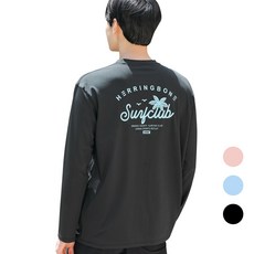 헤링본 커플 래쉬가드 상의 남여공용 수영복 긴팔 스윔웨어 루즈핏 비치웨어 RF342
