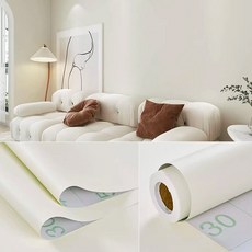 셀프 인테리어 붙이는 접착식 포인트 가구 방수 벽지 시트지 + 헤라 U-SSAC110, 에그쉘+크림화이트